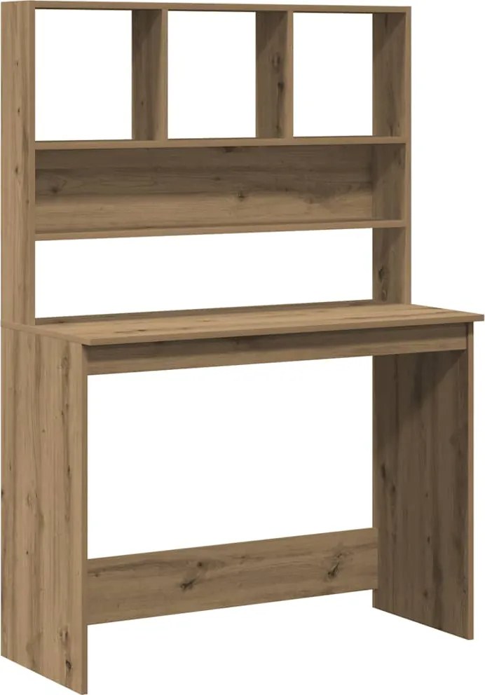 vidaXL Birou cu rafturi stejar artizanal 102x45x148 cm, lemn prelucrat