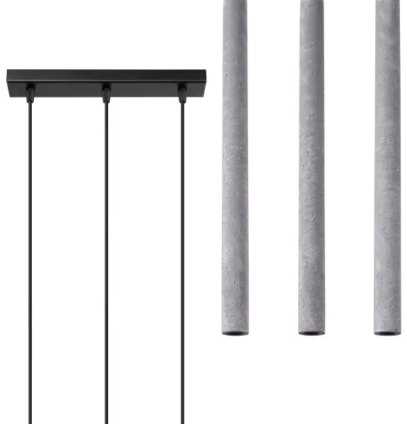 Lustră pe cablu Sollux SL.1272 PASTELO 3xG9/8W/230V beton