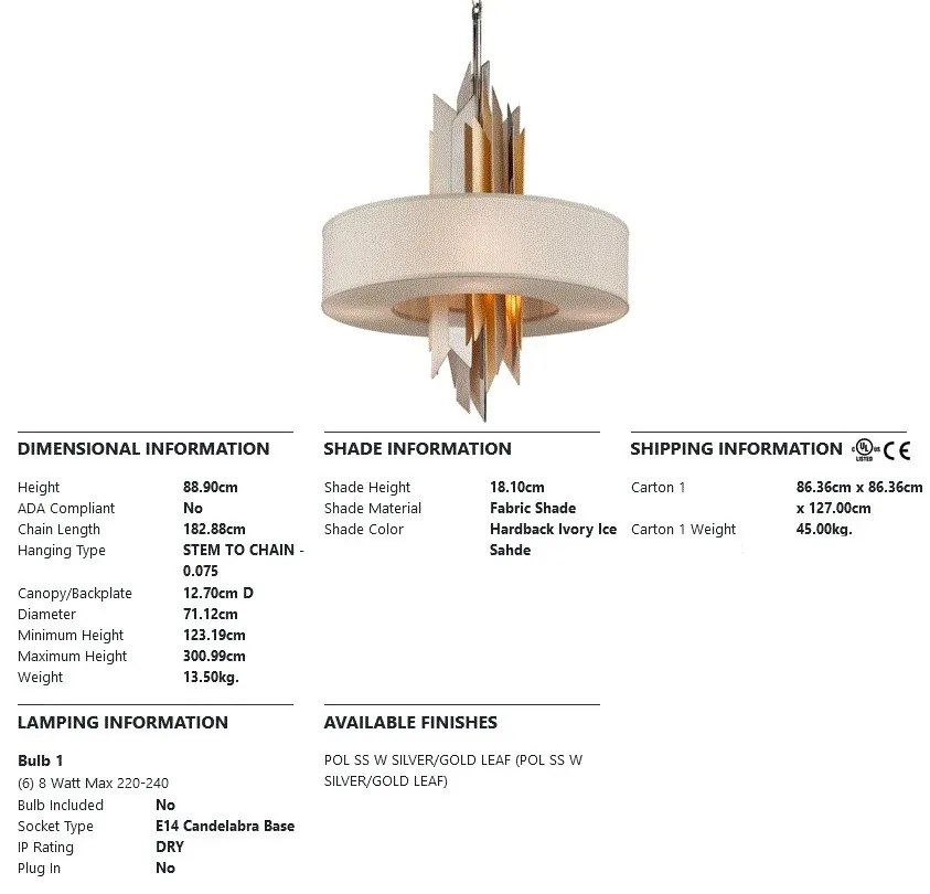 Candelabru LUX design elegant MODERNIST cu 6 surse de lumina