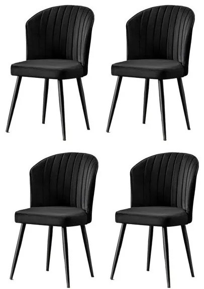 Set de scaune de sufragerie Rubi Black and Black,4 buc.