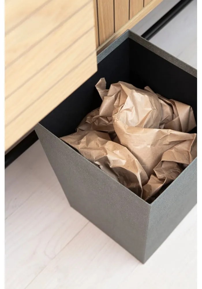 Coș de gunoi gri pentru birou Sofia Canvas Paper Laminate – Bigso