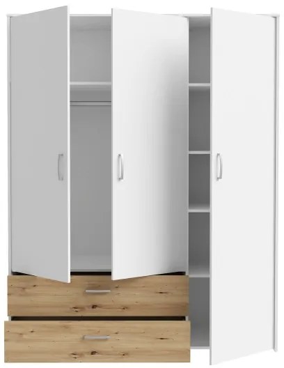 Dulap URO 152 x 190 cm, stejar artisan/alb