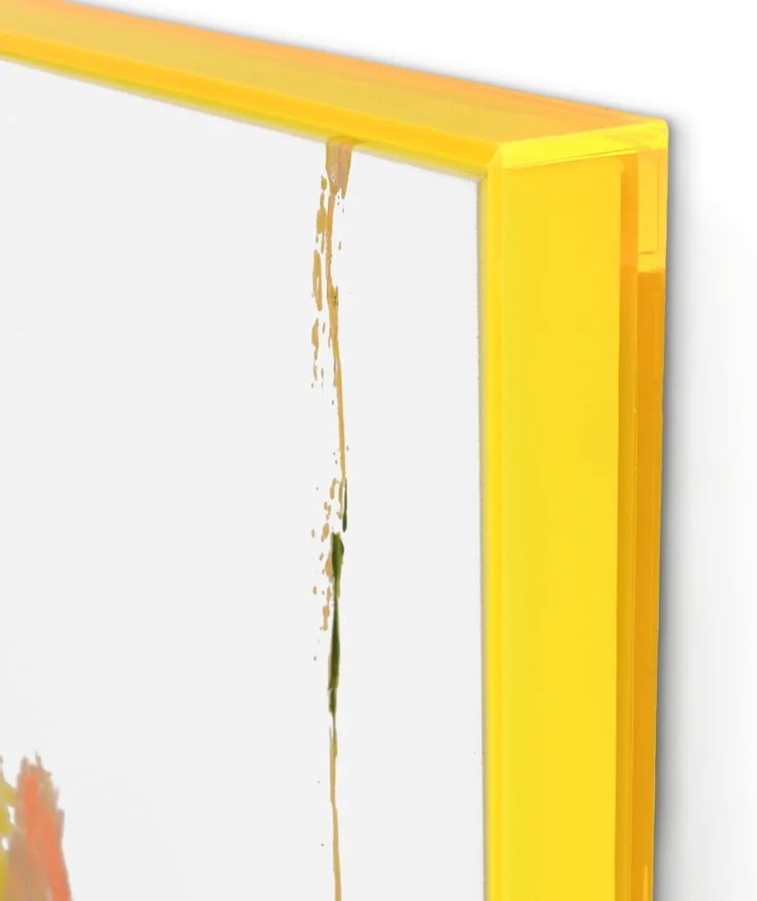 Tablou cu detalii pictate manual 102x102 cm Confidential Yellow – Malerifabrikken