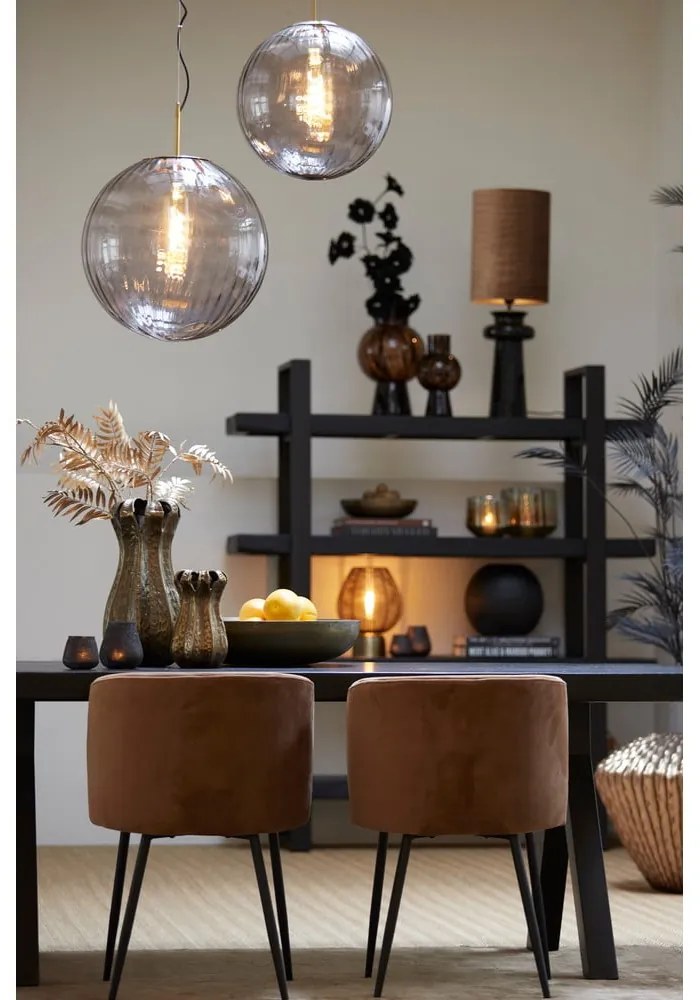 Scaun de dining maro din catifea Elyna – Light & Living