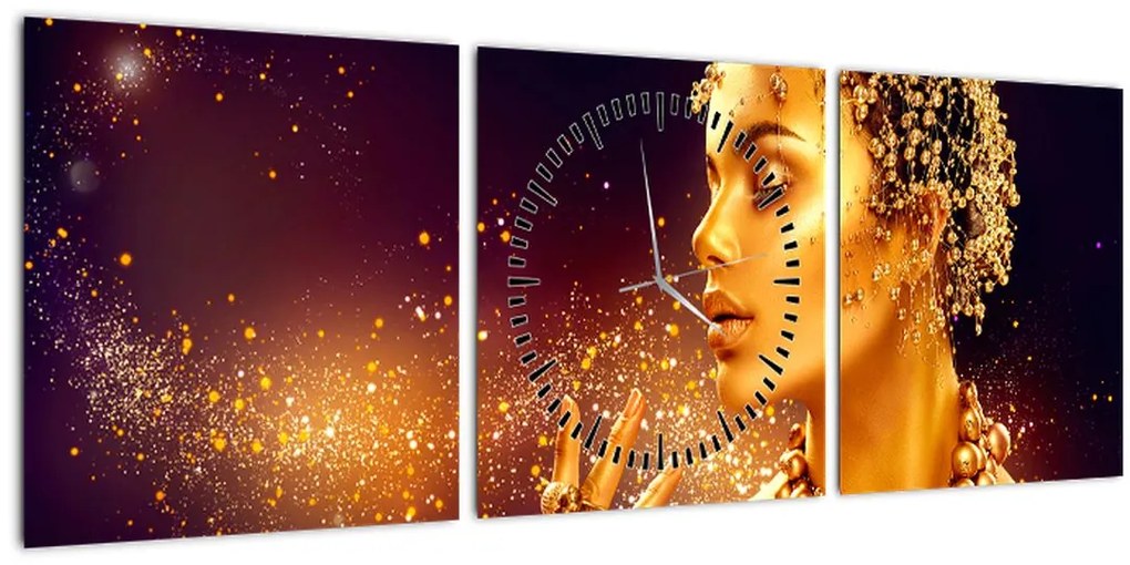 Tablou - Regina de aur (cu ceas) (90x30 cm)