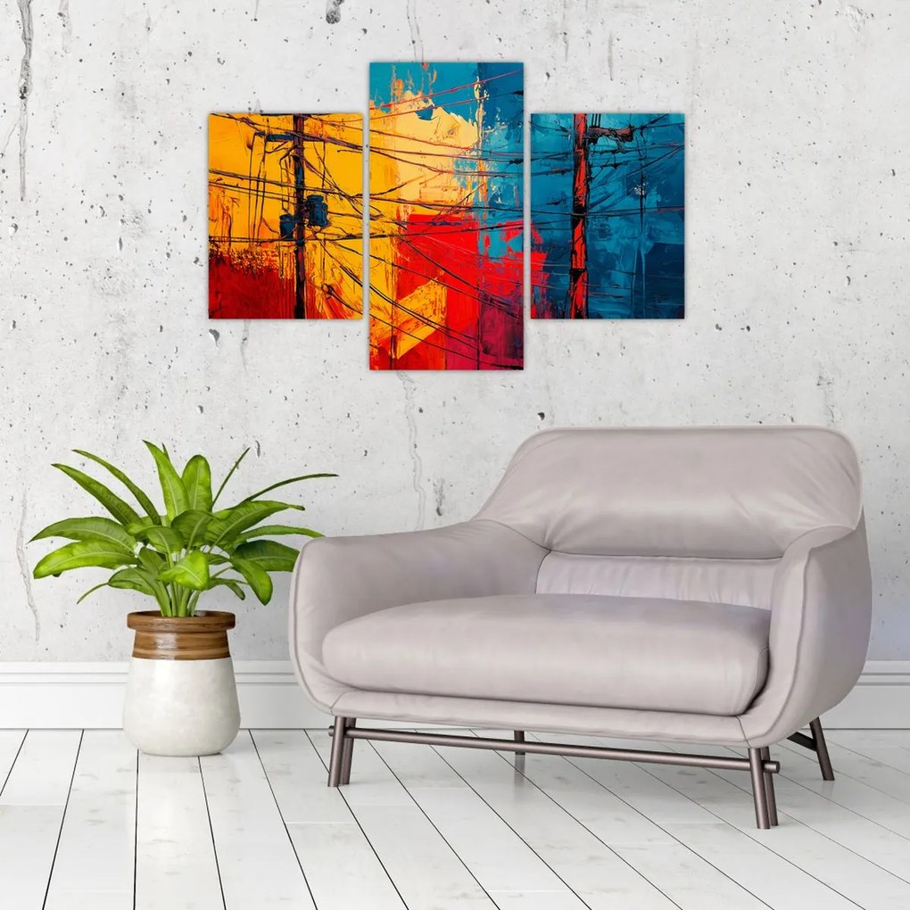 Tablou - Linii electrice abstracte (90x60 cm)