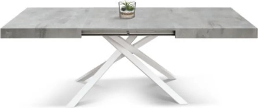 Masă Tifany extensibilă BLAT GRI CIMENT - ALB - 95 CM / 90 CM / 77