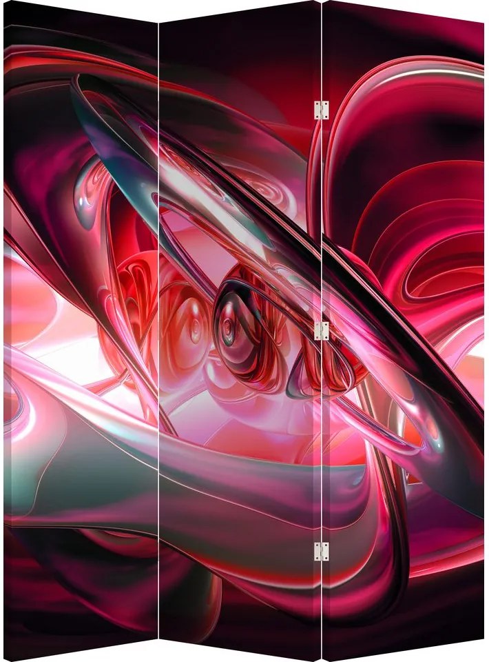 Paravan - Fractalii în roșu (126x170 cm)
