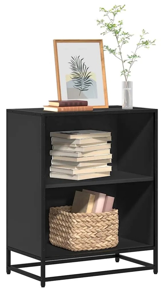 vidaXL Dulap cu cărți negru 60x35x76 cm lemn prelucrat