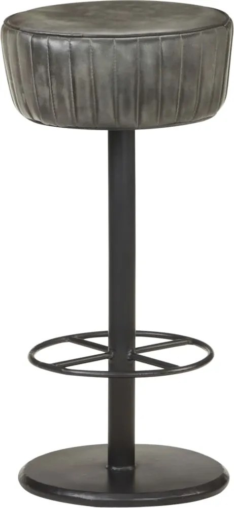 vidaXL Scaun de bar, gri învechit, piele naturală