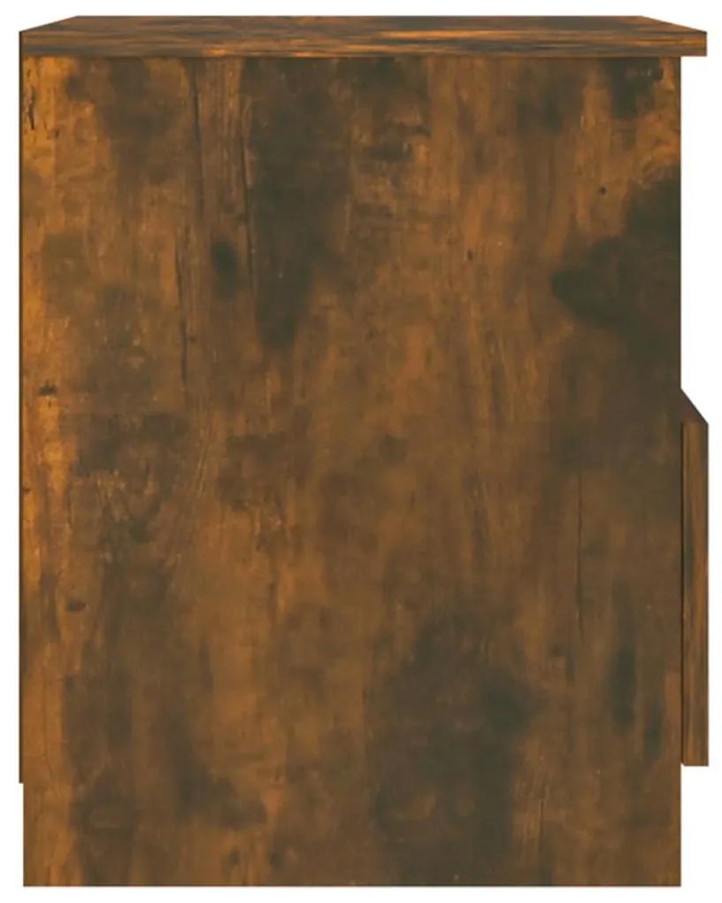 Noptiere, 2 buc., stejar fumuriu, 40x40x50 cm, lemn prelucrat 2, Stejar afumat