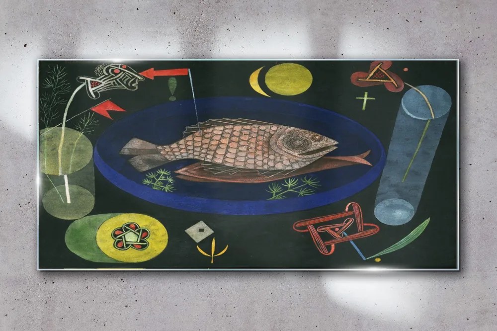Tablou sticla În jurul peștilor Paul Klee