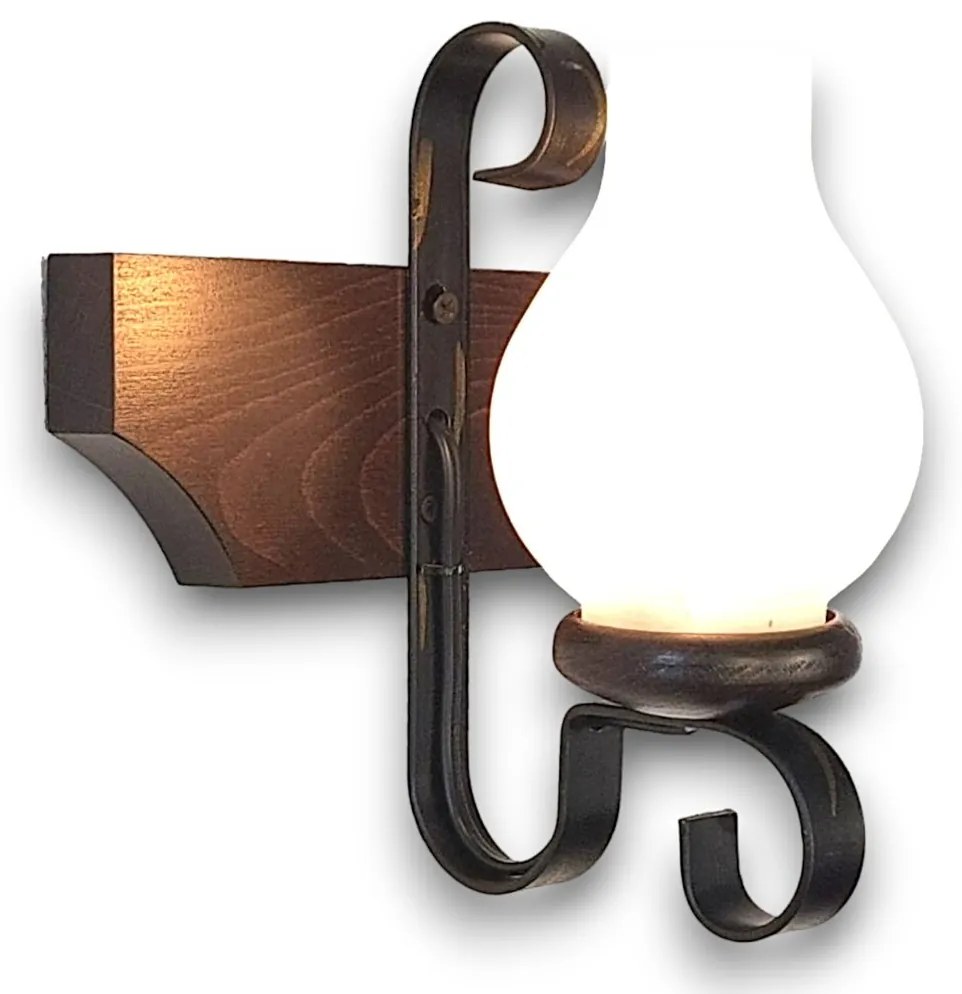 Aplica de perete rustica fabricata manual din lemn Vela WOOD-VE-AP1