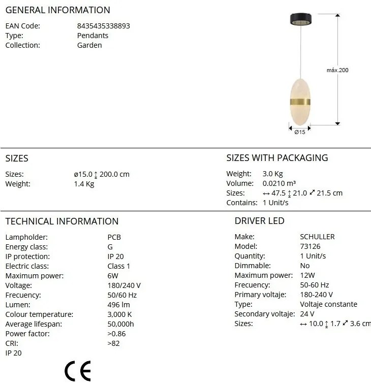 Pendul LED design modern Garden