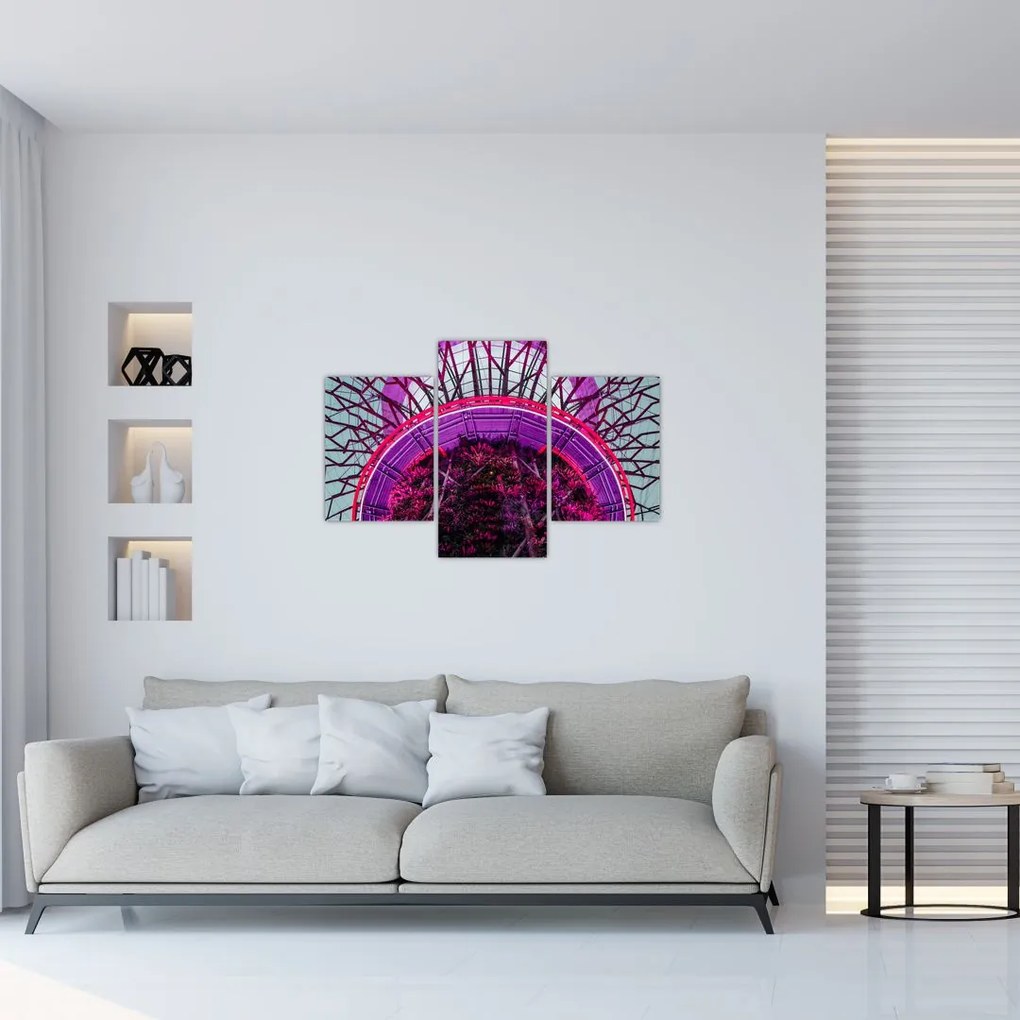 Tablou abstrac - crengi violete (90x60 cm)