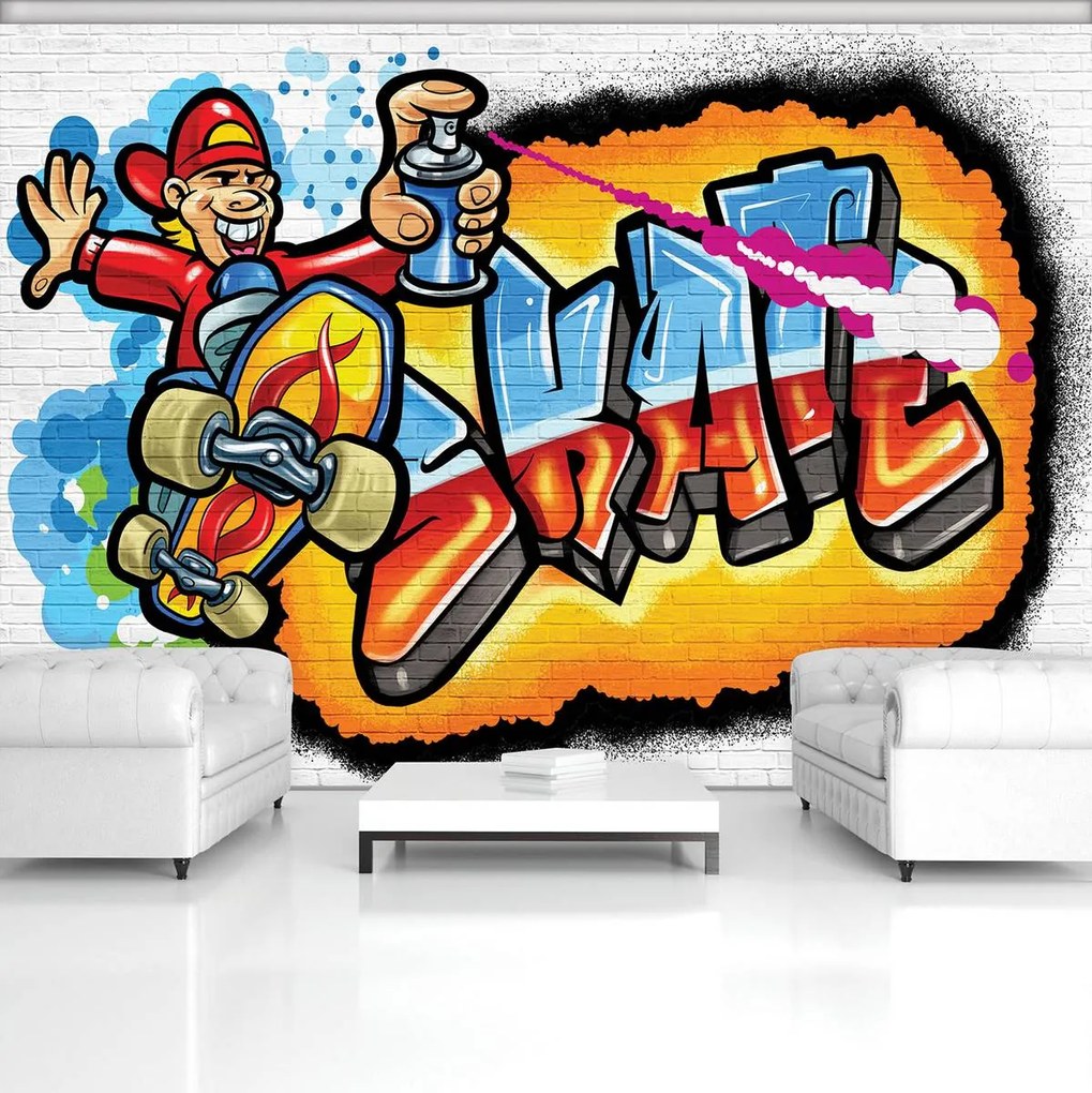 Fototapet - Graffiti colorat - skateboard (254x184 cm)