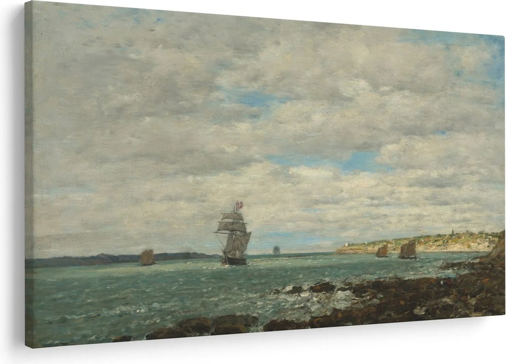 Tablou - Eugène Boudin, Coast of Brittany, reproducere (90x60 cm)
