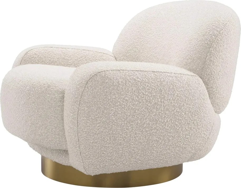 Fotoliu pivotant design elegant LUX Udine, boucle crem 116333 HZ
