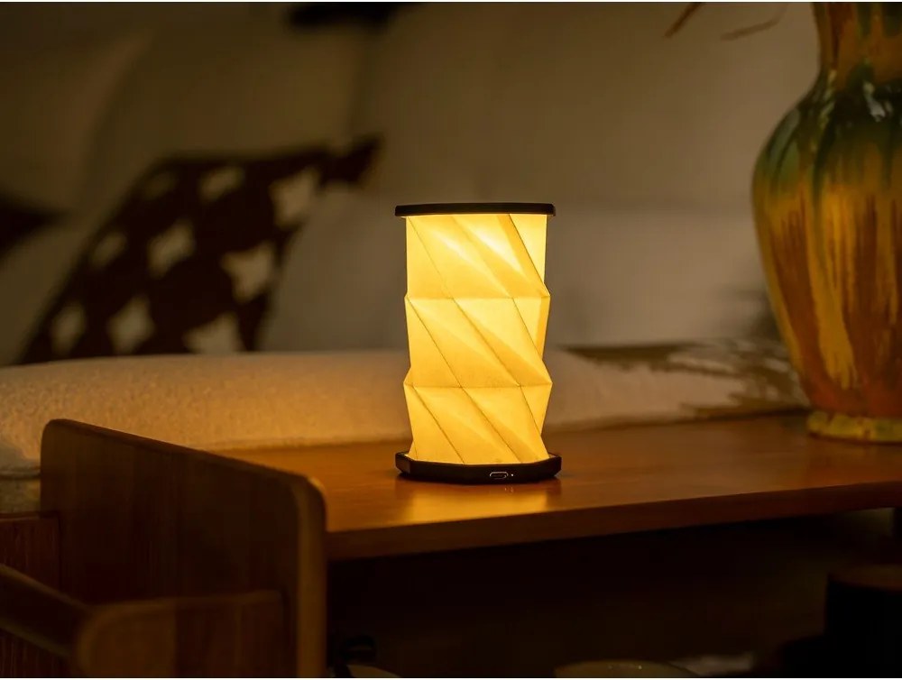 Decorațiune luminoasă albă/neagră portabilă cu USB ø 8 cm Twist – Gingko