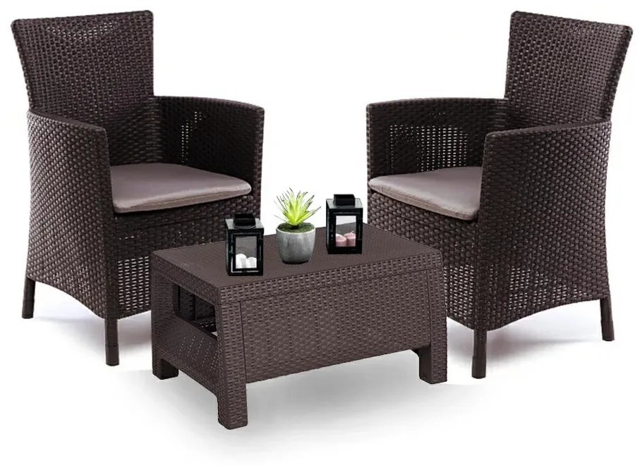 Set mobilier de grădină pentru balcon Corowa, maro