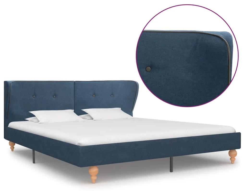 280580 vidaXL Cadru de pat, albastru, 160 x 200 cm, material textil