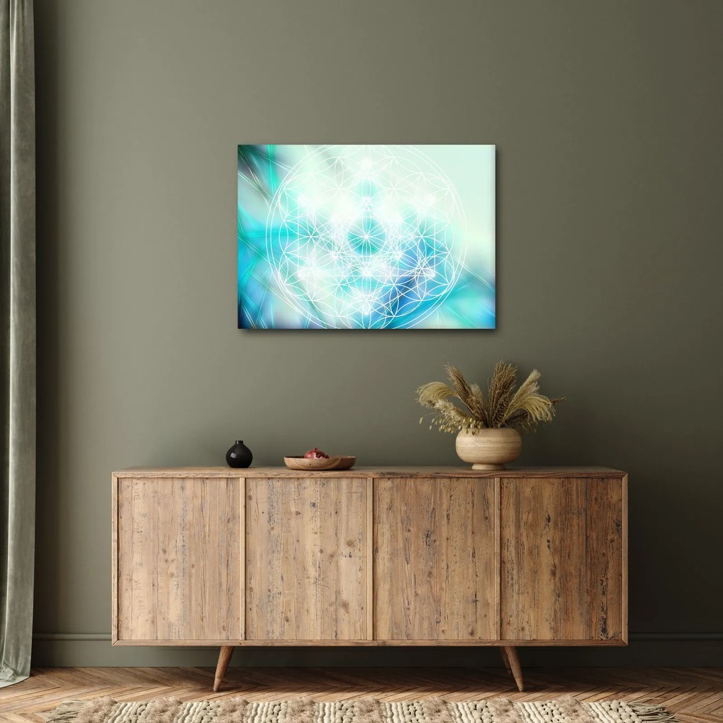 Tablou - Merkaba pe un fundal turcoaz (70x50 cm)