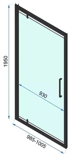 Usa de nisa pivotanta Rea Rapid Swing 100 cm sticla 6 mm crom