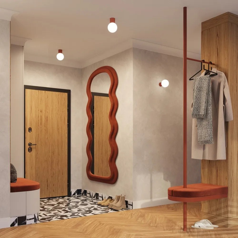 Plafonieră portocalie cu abajur din sticlă ø 12 cm Orbital – Sollux