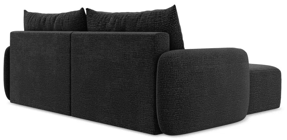 Colțar negru extensibil/cu spațiu de depozitare (cu colț pe partea stângă) Kalena – Makamii