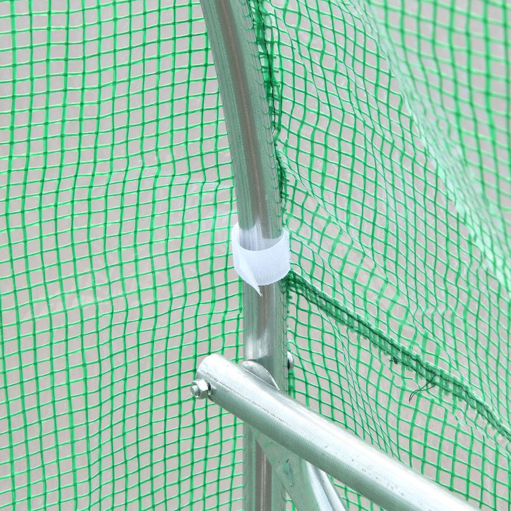 Outsunny Seră de exterior - Seră tip tunel 6x3x2 m, seră mare de grădină cu 12 ferestre și ușă rulabilă cu fermoar, cadru din metal pentru cultivarea plantelor, verde | Aosom Romania