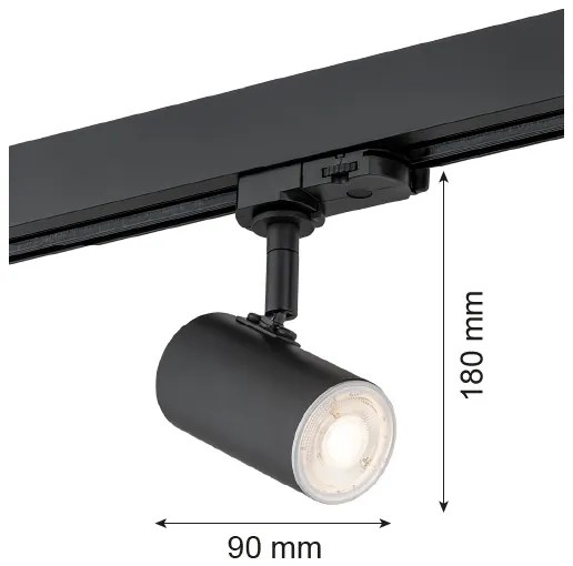 Spot pentru sistem de șină Argon 4329 HORTA 1xGU10/5W/230V negru