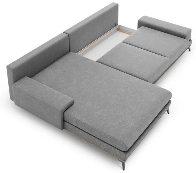 Colțar extensibil cu șezlong pe partea stângă Windsor & Co Sofas Planet, gri