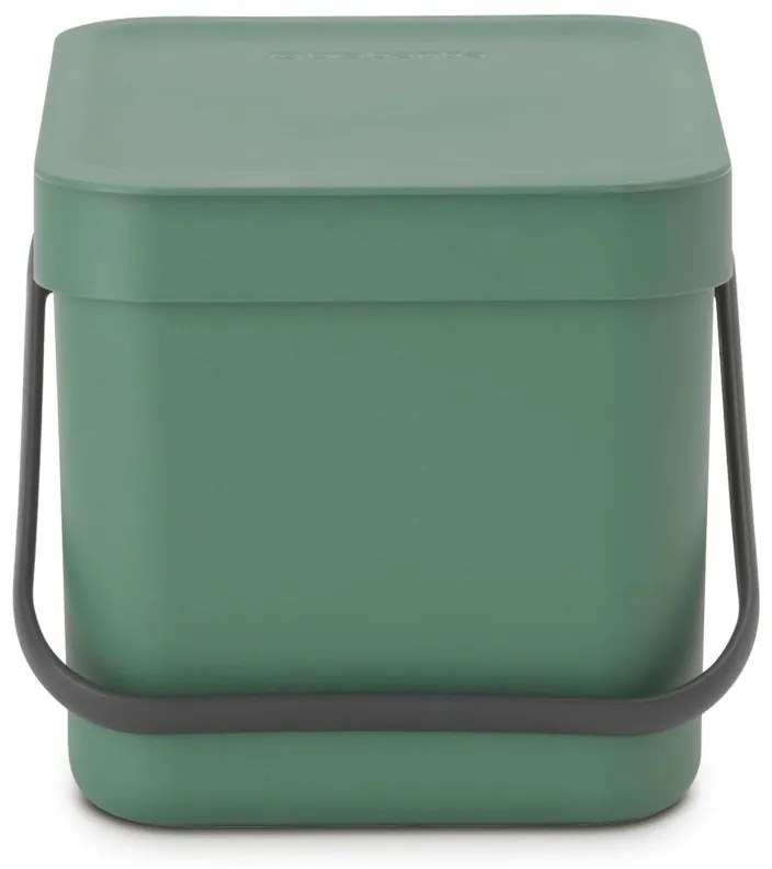 Cos de gunoi colectare selectiva Brabantia Sort&Go 1003233, 6 l, Maner, Montabil pe perete, Verde închis
