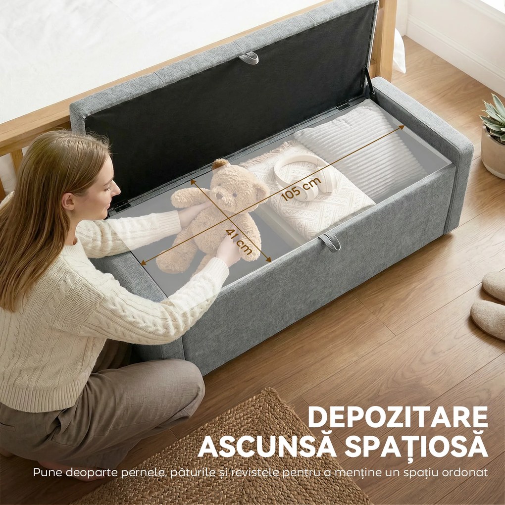 HOMCOM pouf interior taburet bancă suport capăt pat | Aosom Romania