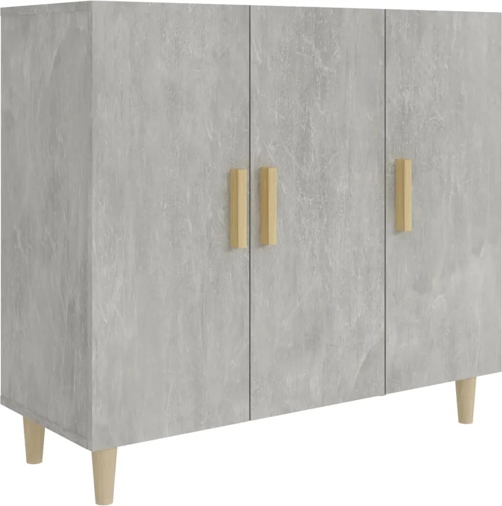 vidaXL Servantă, gri beton, 90x34x80 cm, lemn compozit