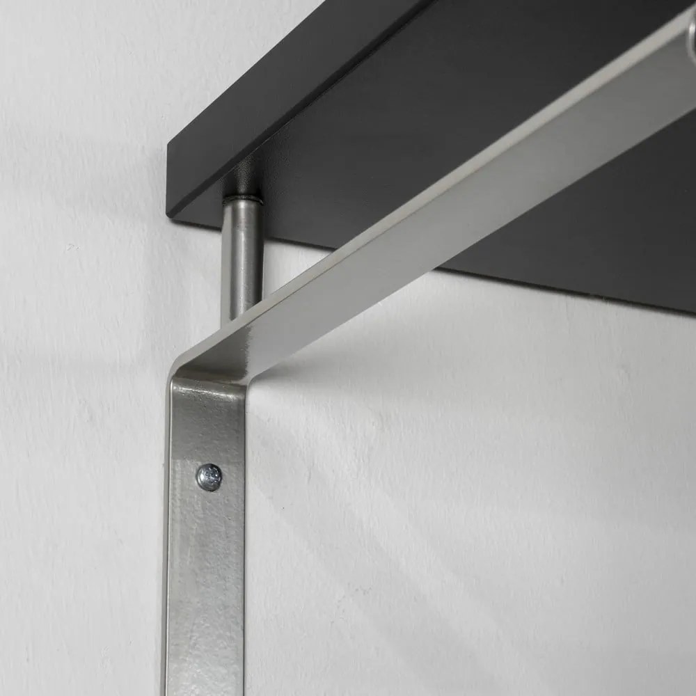 Cuier de perete argintiu cu raft din metal Rex – Spinder Design