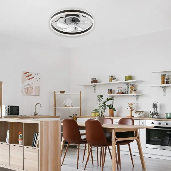 LED Plafonieră cu ventilator APOLLO LED/38W/230V negru + DO