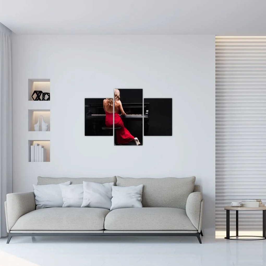 Tablou - Femeia cântând la pian (90x60 cm)