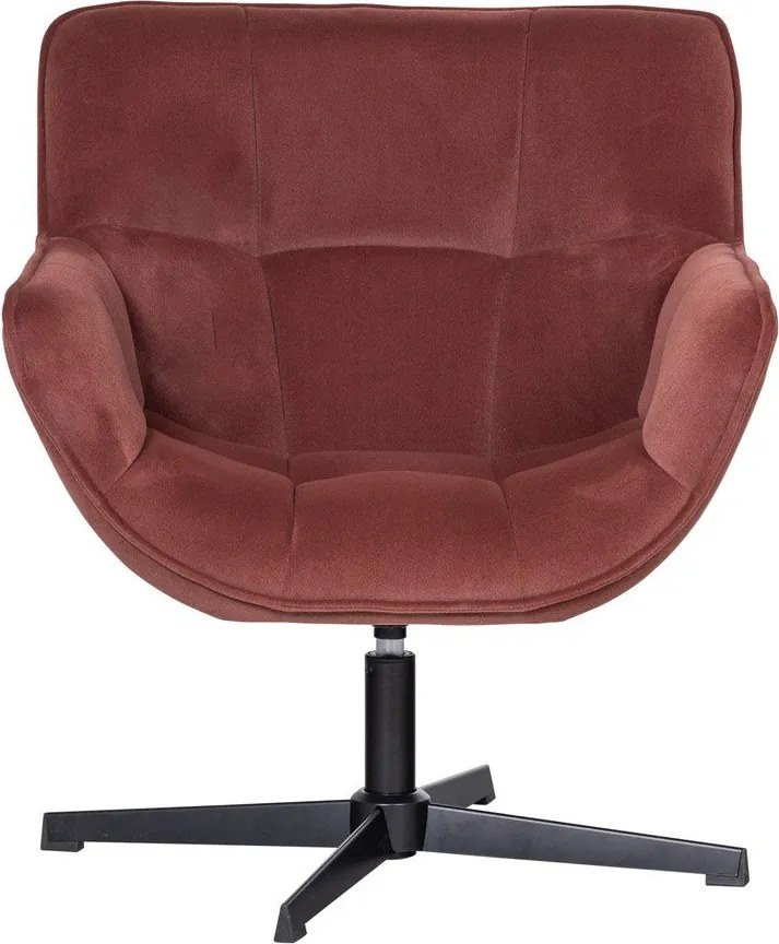 Fotoliu teracotă pivotant cu tapițerie din catifea Wibo – WOOOD