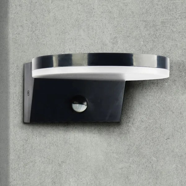 Aplică LED de exterior cu senzor TESA LED/10W/230V IP54 negru