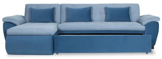 Coltar Extensibil Stanga Novara, Albastru, 309 x 172 x 90 Cm