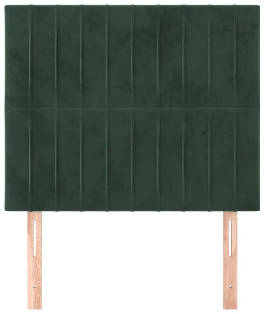 Tablii de pat, 2 buc, verde inchis, 80x5x78 88 cm, catifea 2, Verde inchis, 80 x 5 x 118 128 cm