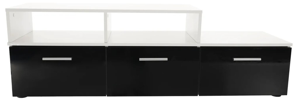 Mobilier living, alb extra stralucire neagra HG, LEO