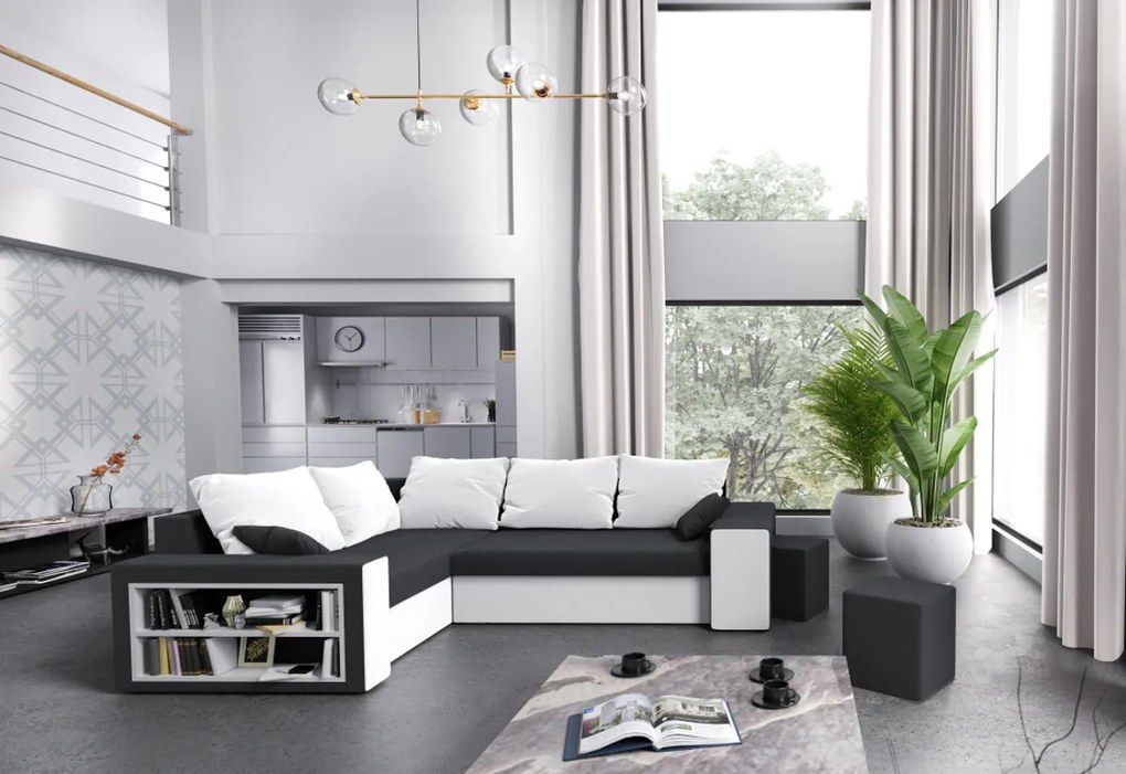Supermobel Colțar extensibil DALLAS, 260x72x180, rainbow 27/31, stânga