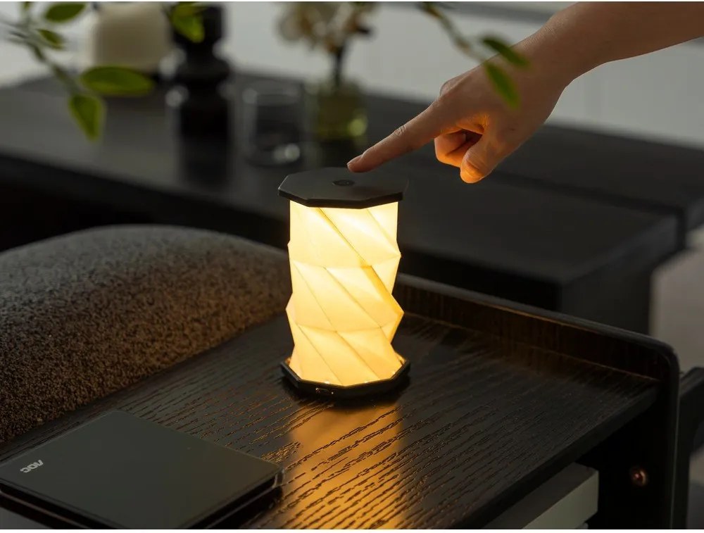 Decorațiune luminoasă albă/neagră portabilă cu USB ø 8 cm Twist – Gingko