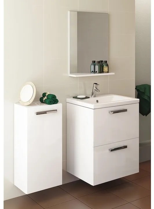 Dulap baie Melar cu lavoar inlclus 50 cm, alb, Cersanit 50 cm