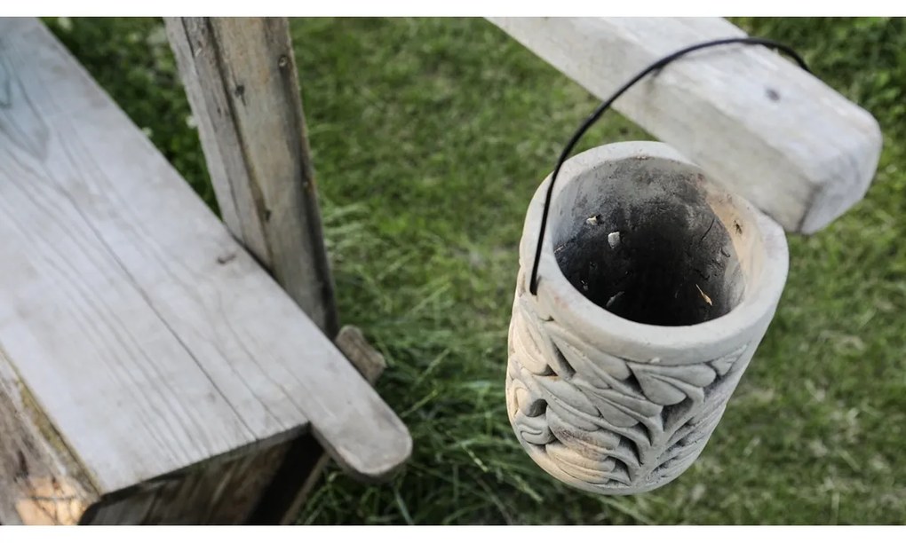 Felinar decorativ Folia, 19 x 25 cm, beton