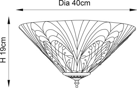 Endon 70241 - Plafonieră Tiffany HECTOR 2xE27/60W/230V Ø 40 cm