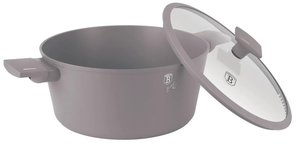 Oală cu capac 30 cm, 8L – Berlinger Haus Taupe Collection BH 8103, cu strat antiaderent, pentru gătit în familie sau rețete voluminoase