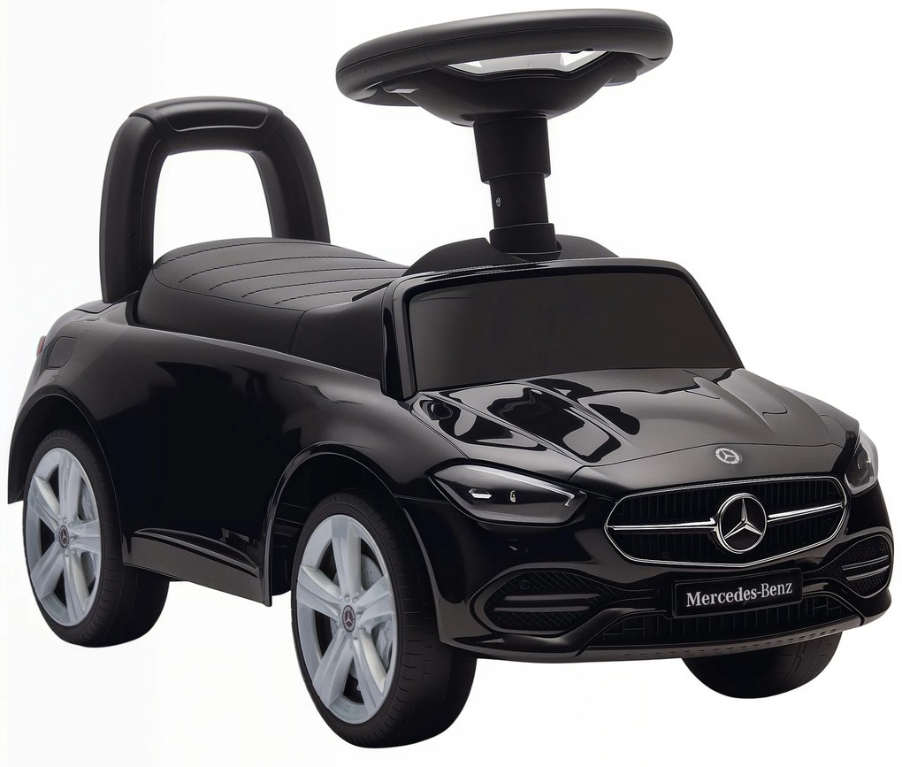 AIYAPLAY Mașinuță Electrică pentru Copii Licență Mercedes Benz cu Claxon și Spațiu Portaoggetti, 65x28x39 cm, Negru | Aosom Romania